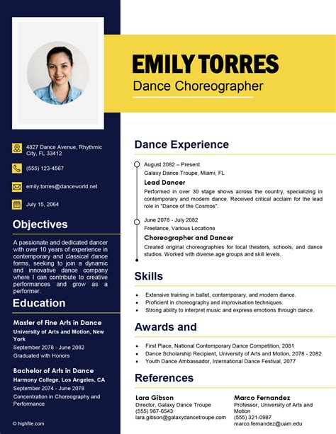 dance cv|How To Write a Dance Resume (With Template and Example).